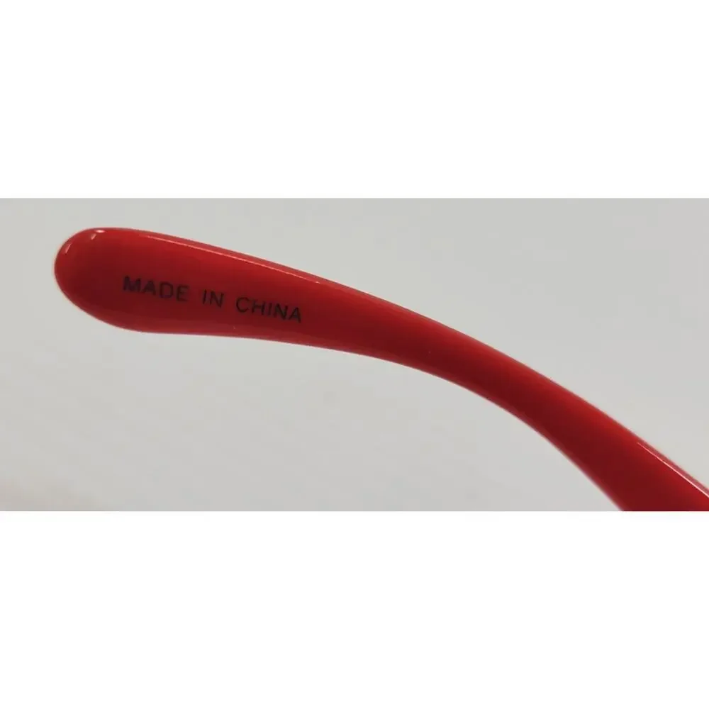R) Women Oversized Red Circle Plastic Sunglasses